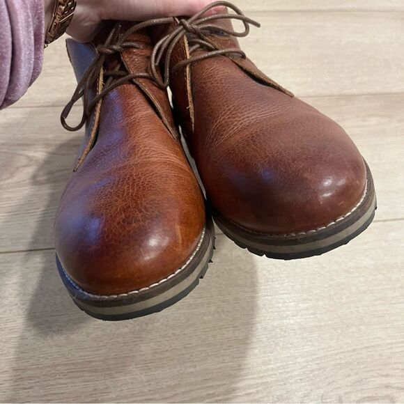 Barbour Men’s Tumble Grain Cognac Leather Lace Up Chukka Boots Size 9 main image 4